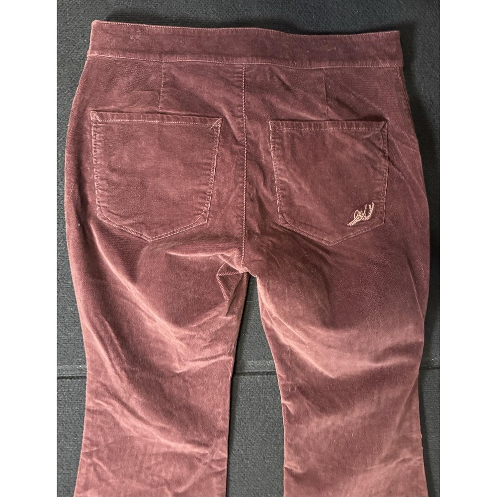 Express Bell Flare Pants Womens 12S Burgundy Corduroy High Rise EXWD-7819 NWT - Picture 7 of 14